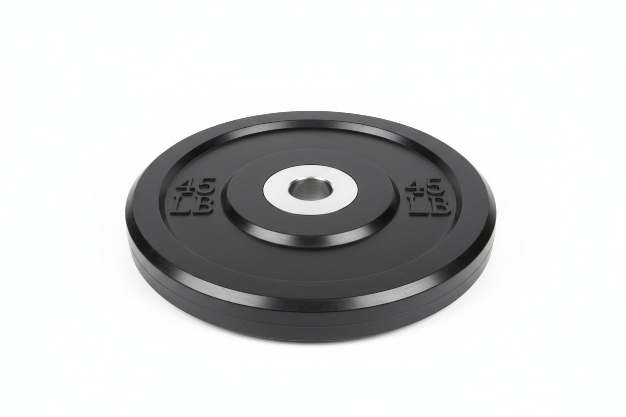 Muscle D Fitness - Classic Bumper Plates with Steel Center Hub per Pair - Virgin Rubber