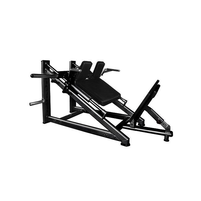 Muscle D Fitness - 30-Degree Linear Hack Squat Machine - Plate-Loaded - Adjustable Foot Plate