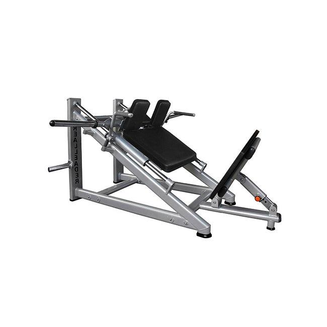 Muscle D Fitness - 30-Degree Linear Hack Squat Machine - Plate-Loaded - Adjustable Foot Plate