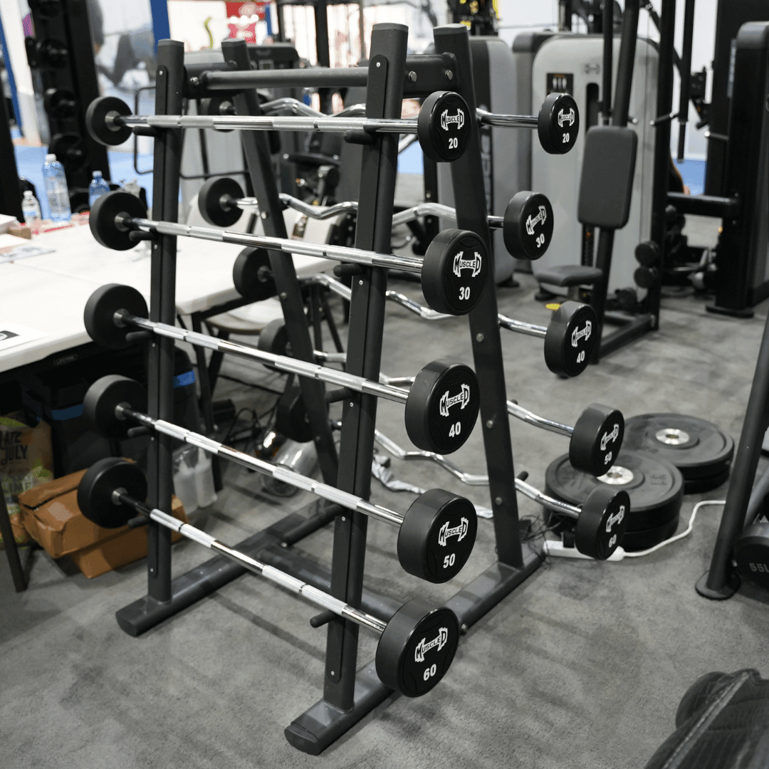 Muscle D Fitness - Pro Urethane Barbell Set(Straight or Curl) - 20 to 110 lbs (Barbell Set Only) - Muscle D Fitness - Premium Quality Urethane Barbell Set