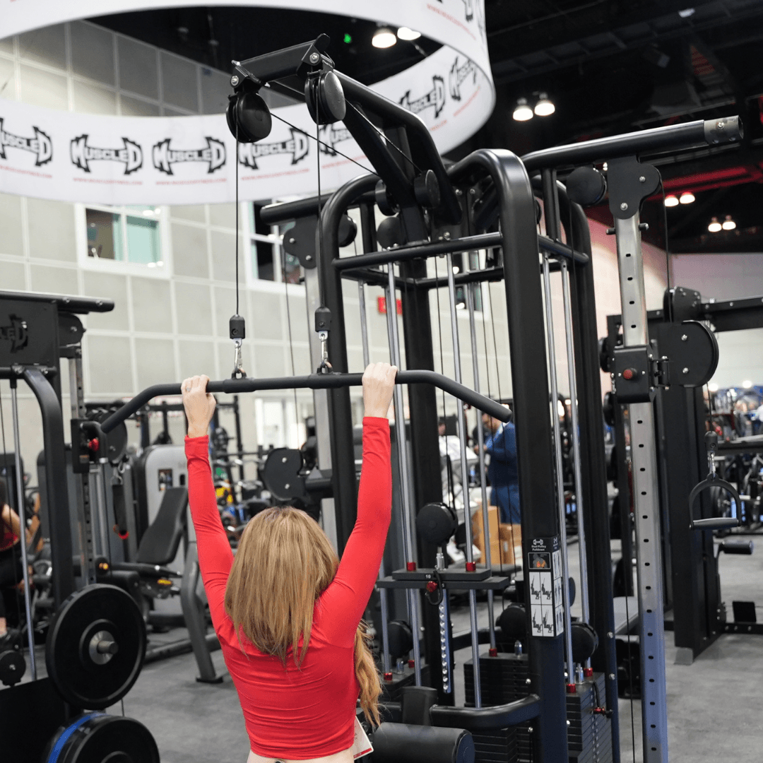 Muscle D Fitness - 4 Stack Megatron Deluxe Jungle Gym - Commercial Lat Pull, Low Row, Adj. Hi/Low Pulleys