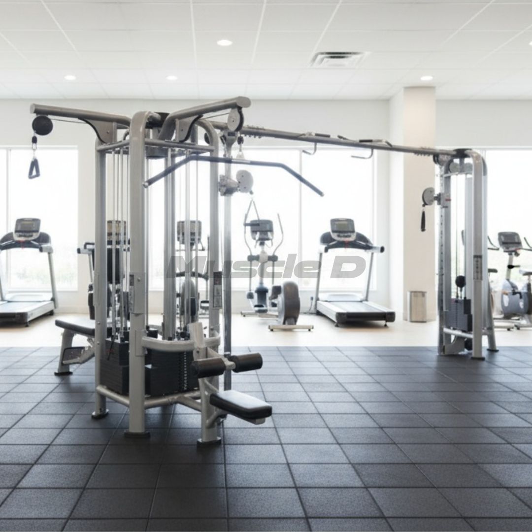 Muscle D Fitness - 5 Stack Megatron Deluxe Jungle Gym 3 Colors - Commercial-Grade , Lat Pull, Low Row, Functional Column