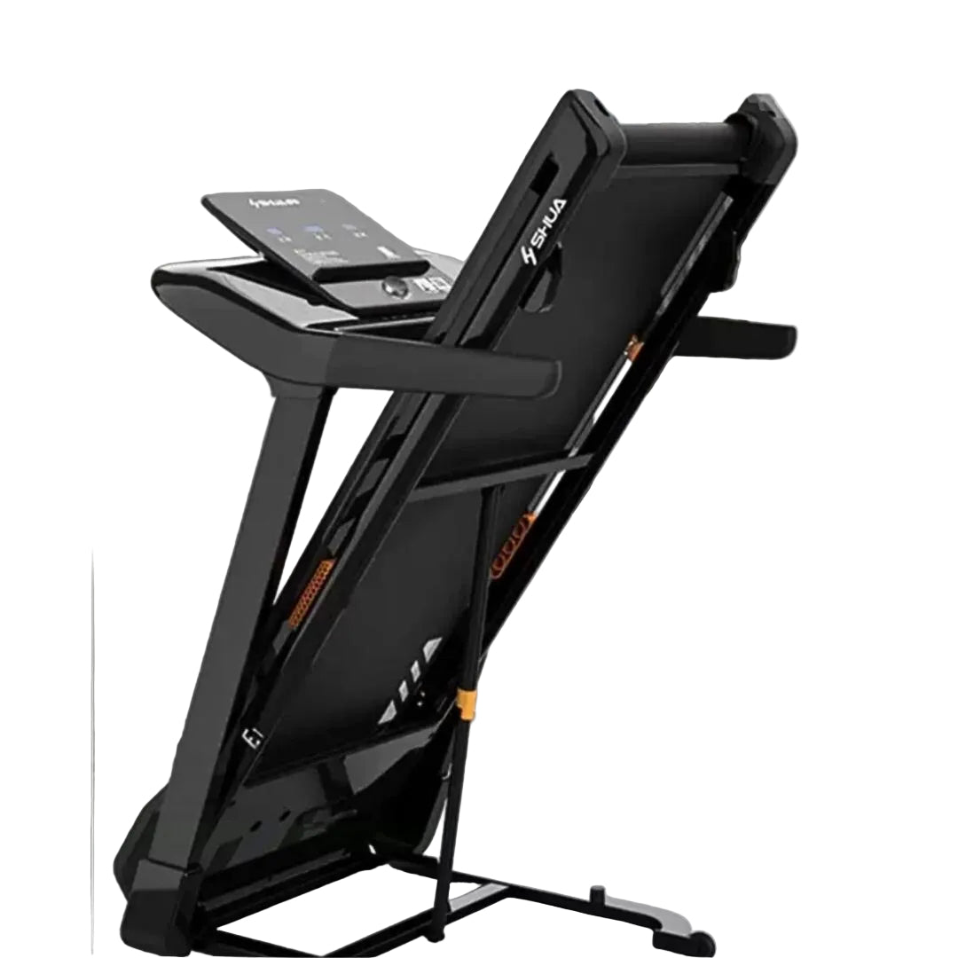 Muscle D Fitness - Light Commercial Folding Treadmill - LED Display - Heart Rate Monitor - Safety Clip