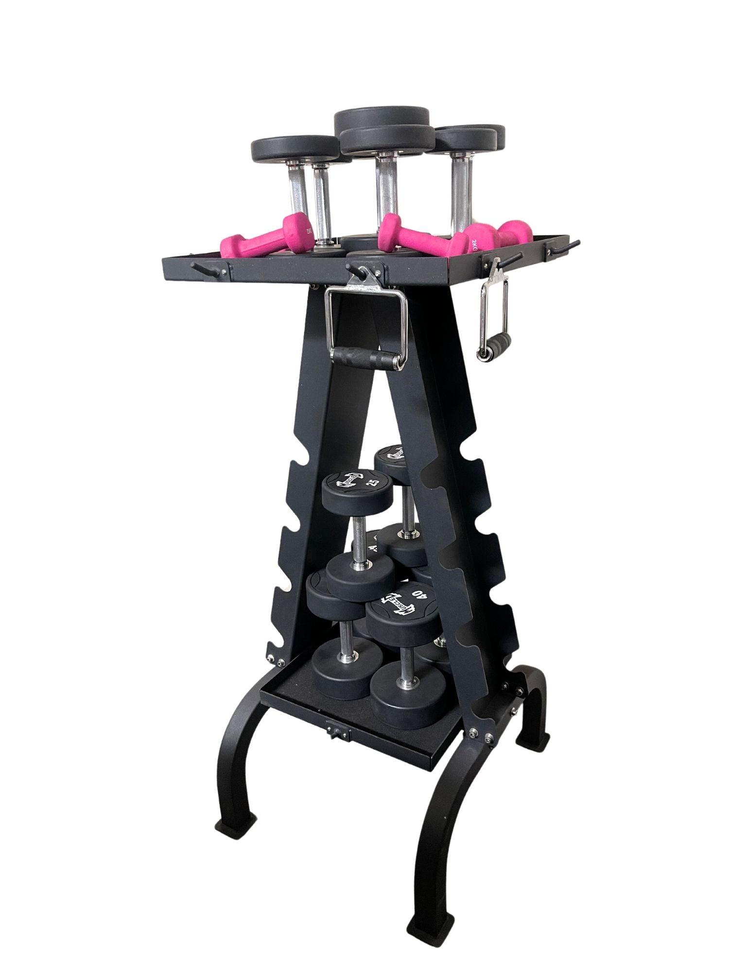 Muscle D Fitness - Accessory Rack - Sturdy Cable Attachment Storage (Rack Only)