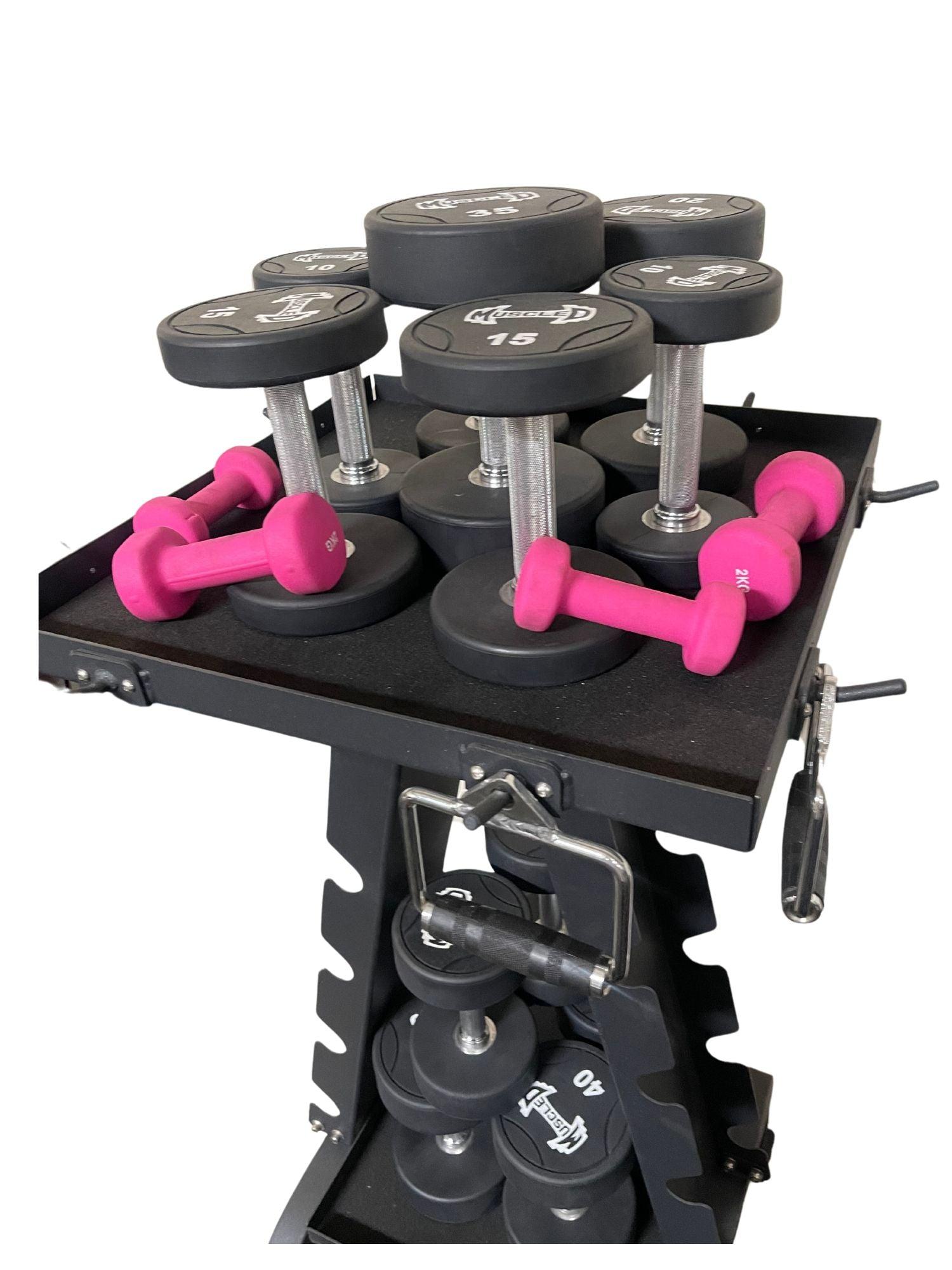 Muscle D Fitness - Accessory Rack - Sturdy Cable Attachment Storage (Rack Only)