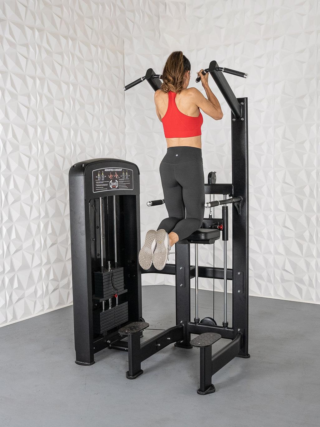 Muscle D Fitness - Elite Selectorized Assisted Chin/Dip - Commercial Grade - Adjustable - Pin Selectorized - Back & Shoulder Combo Machine