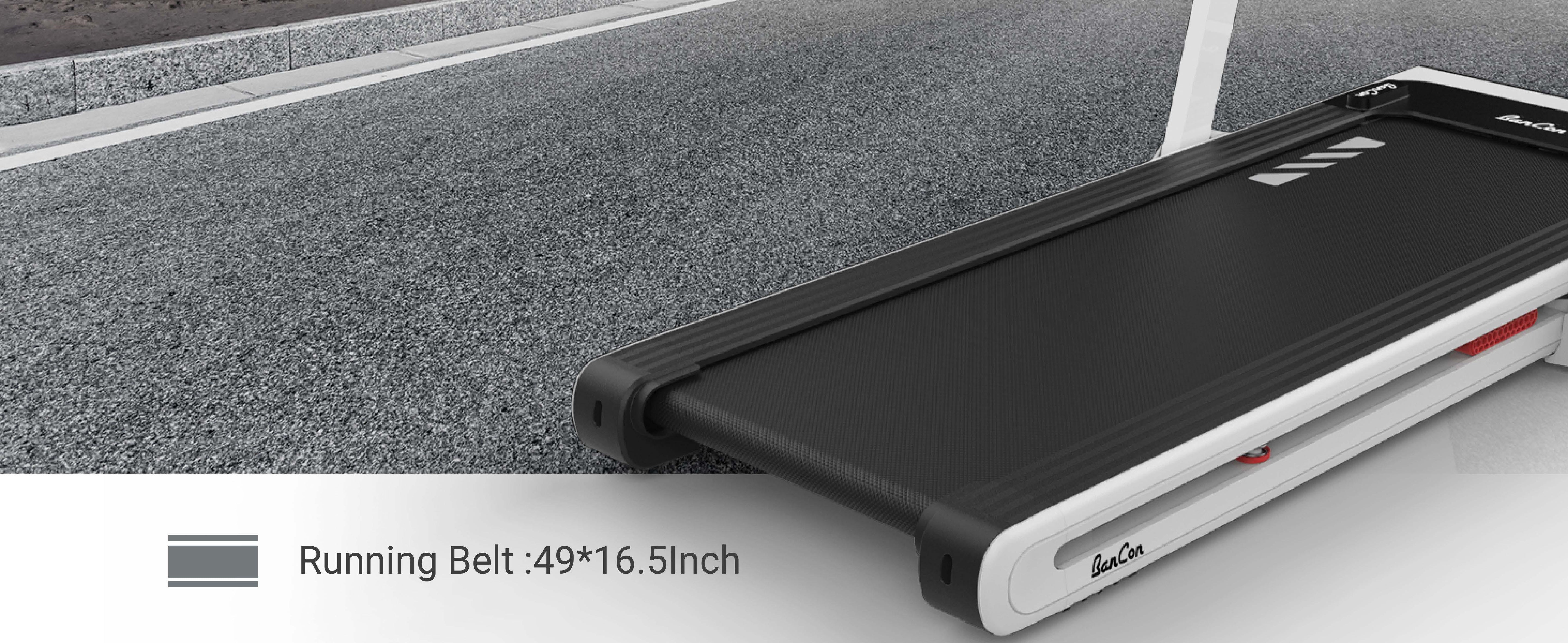 Muscle D Fitness - Low Profile Treadmill - LED Display - Heart Rate Monitor - Flex Deck for Low Impact - Adjustable Speed - Phone / Tablet Holder