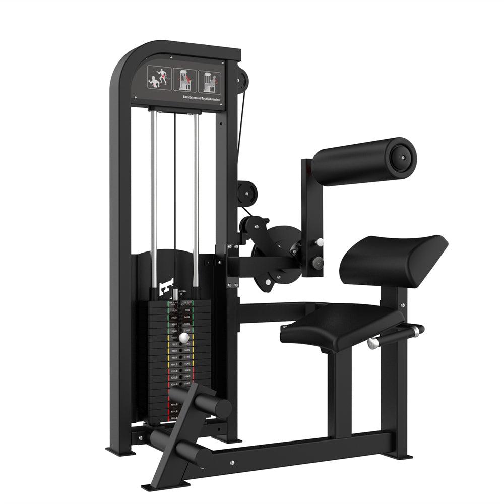 Muscle D Fitness - Excel Back/Ab Combo - Commercial Adjustable Pin Selectorized Back Extension Ab Crunch Combo