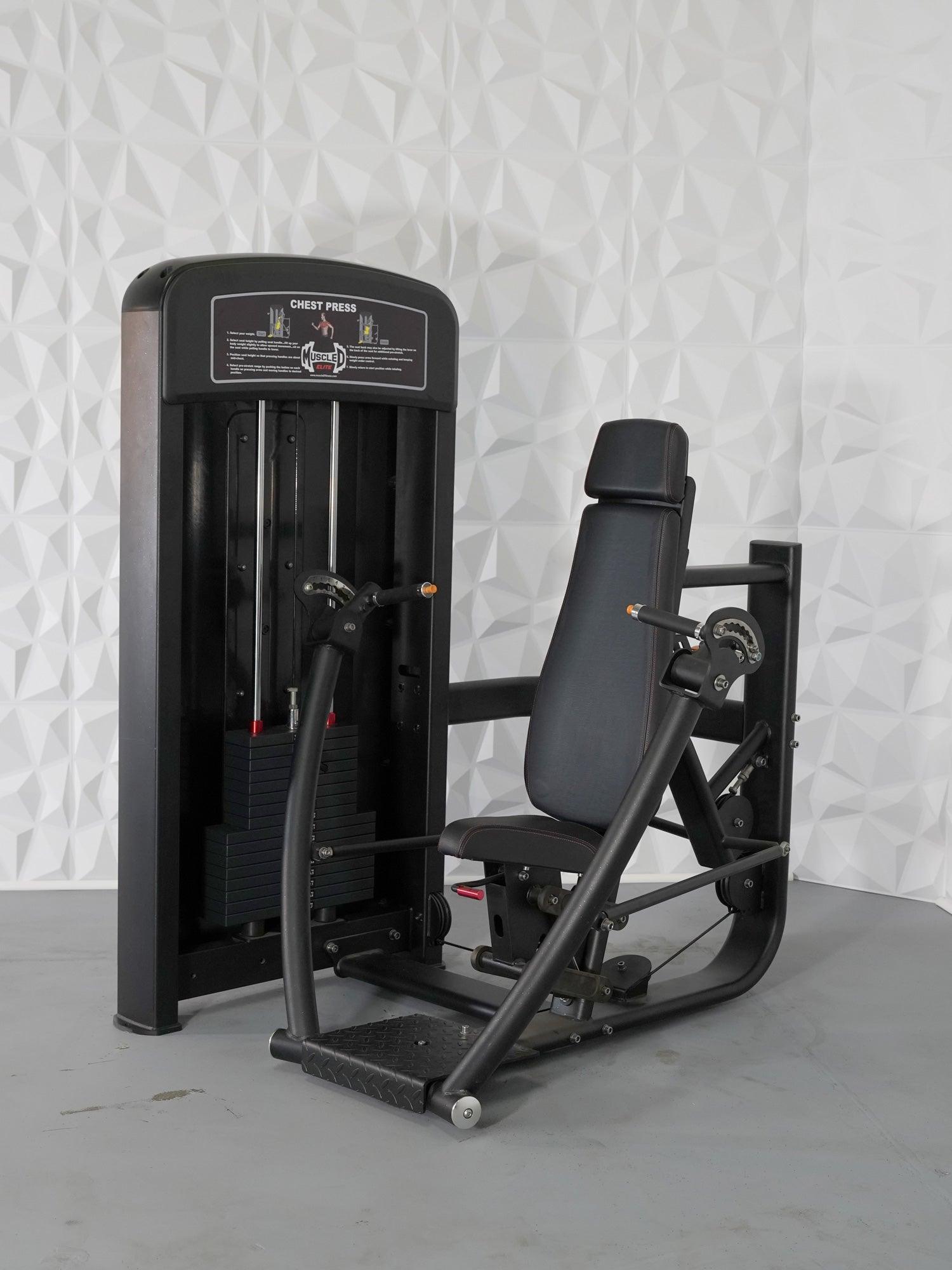 Muscle D Fitness - Elite Selectorized Chest Press - Commercial Grade - Adjustable Seat - Pin Selectorized