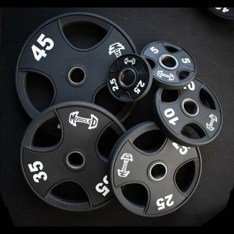 Muscle D Fitness - Pro Urethane Coated Olympic Plates - Per Pair / Set - Muscle D Fitness - Olympic Weight Pair