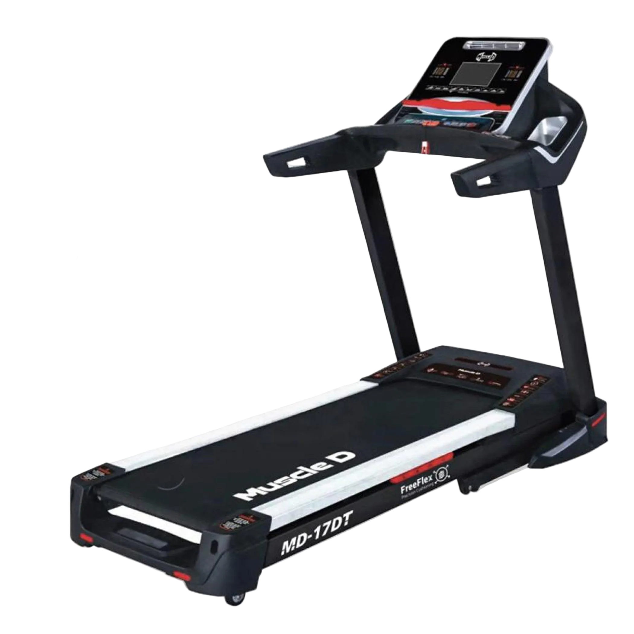 Muscle D Fitness - Light Commercial Treadmill - LED Display - Heart Rate Monitor - Cup Holder - Adjustable Speed and Incline