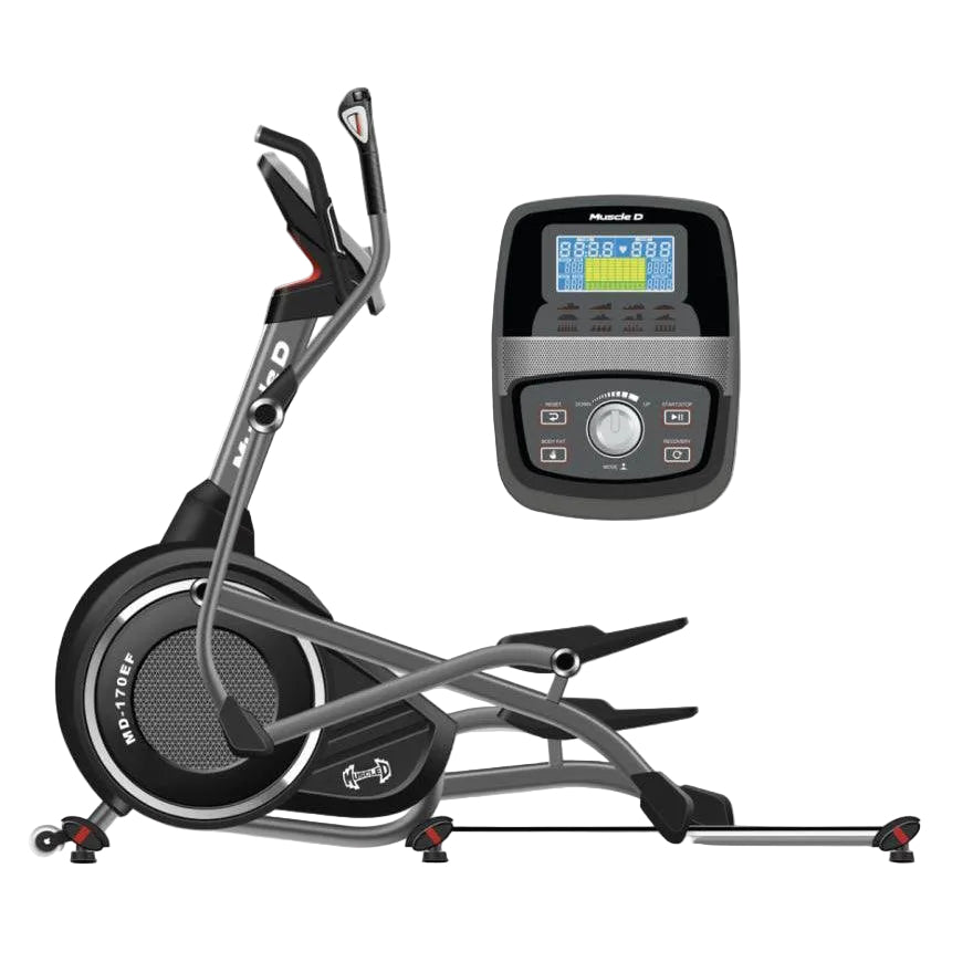Muscle D Fitness - Light Commercial Elliptical Trainer - LED Display - Upper and Lower Body Movement - Heart Rate Monitor