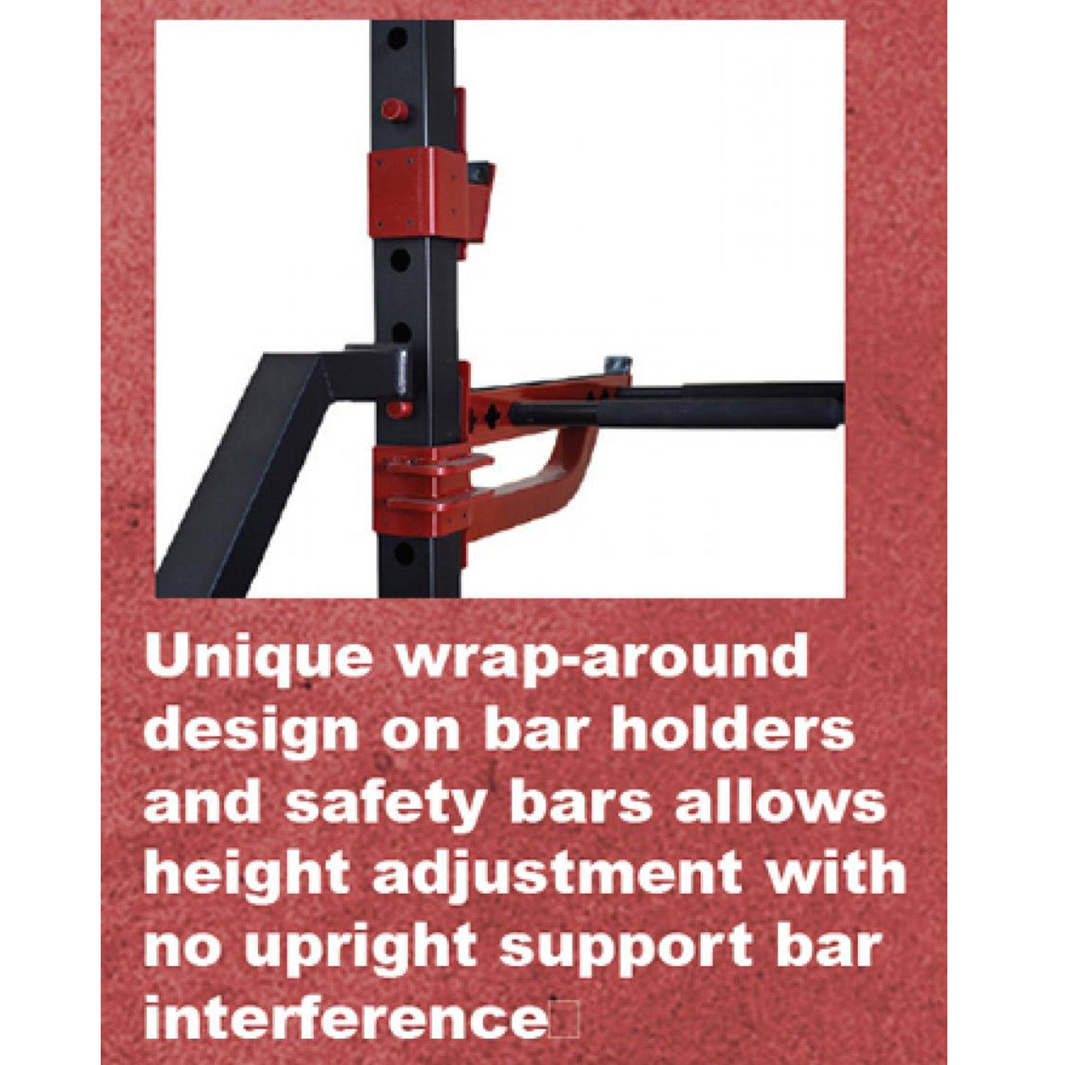 Muscle D Fitness - Compact Half Cage Complete Weight Kit - Storage Squat Rack Adjustable - Dip Handles