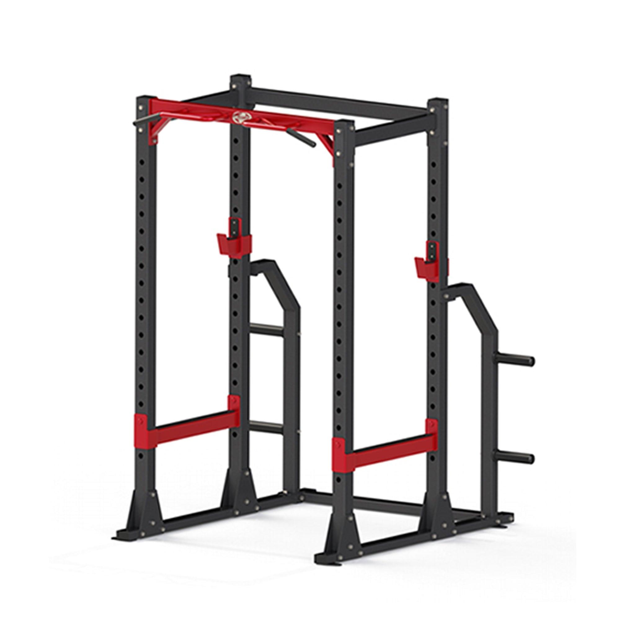Muscle D Fitness - Compact Power Cage Complete Weight Set - Muscle D Fitness - Adjustable Squat Rack - Gym Storage - Chin up Bar Home Gym