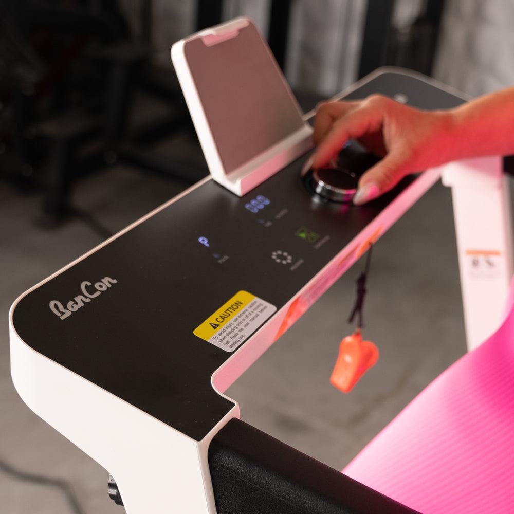 Muscle D Fitness - Low Profile Treadmill - LED Display - Heart Rate Monitor - Flex Deck for Low Impact - Adjustable Speed - Phone / Tablet Holder