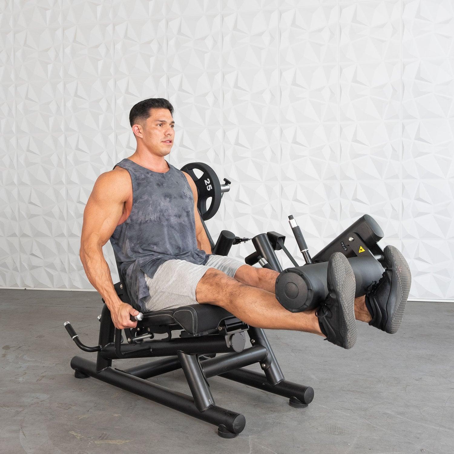Muscle D Fitness - Pro Strength Leg Extension - Prone Leg Curl Combo - Plate Loaded Quad & Hamstring Machine