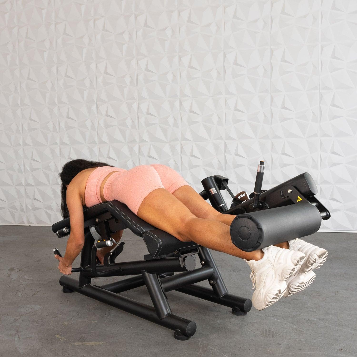 Muscle D Fitness - Pro Strength Leg Extension - Prone Leg Curl Combo - Plate Loaded Quad & Hamstring Machine