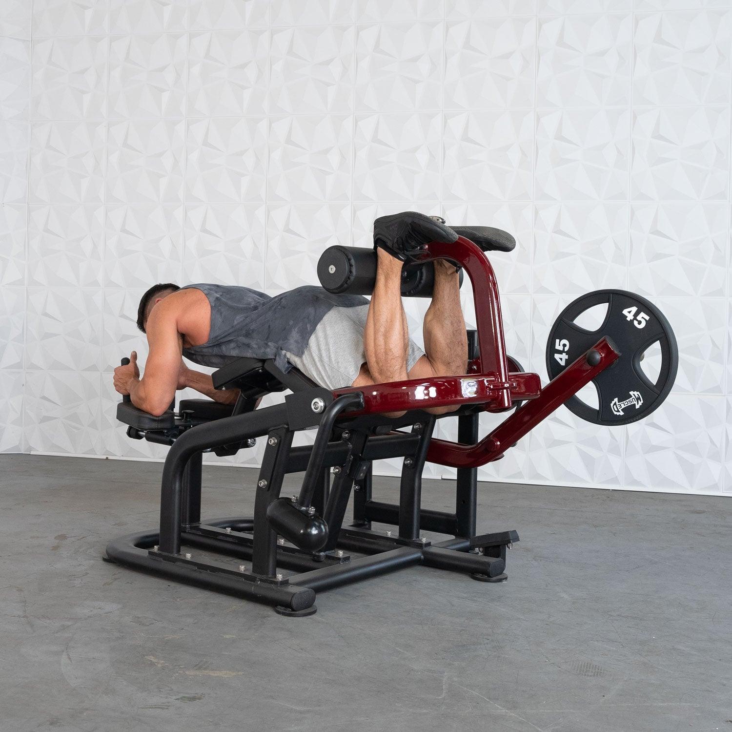 Muscle D Fitness - Pro Strength Prone Leg Curl - Adjustable Plate Loaded Hamstring Machine