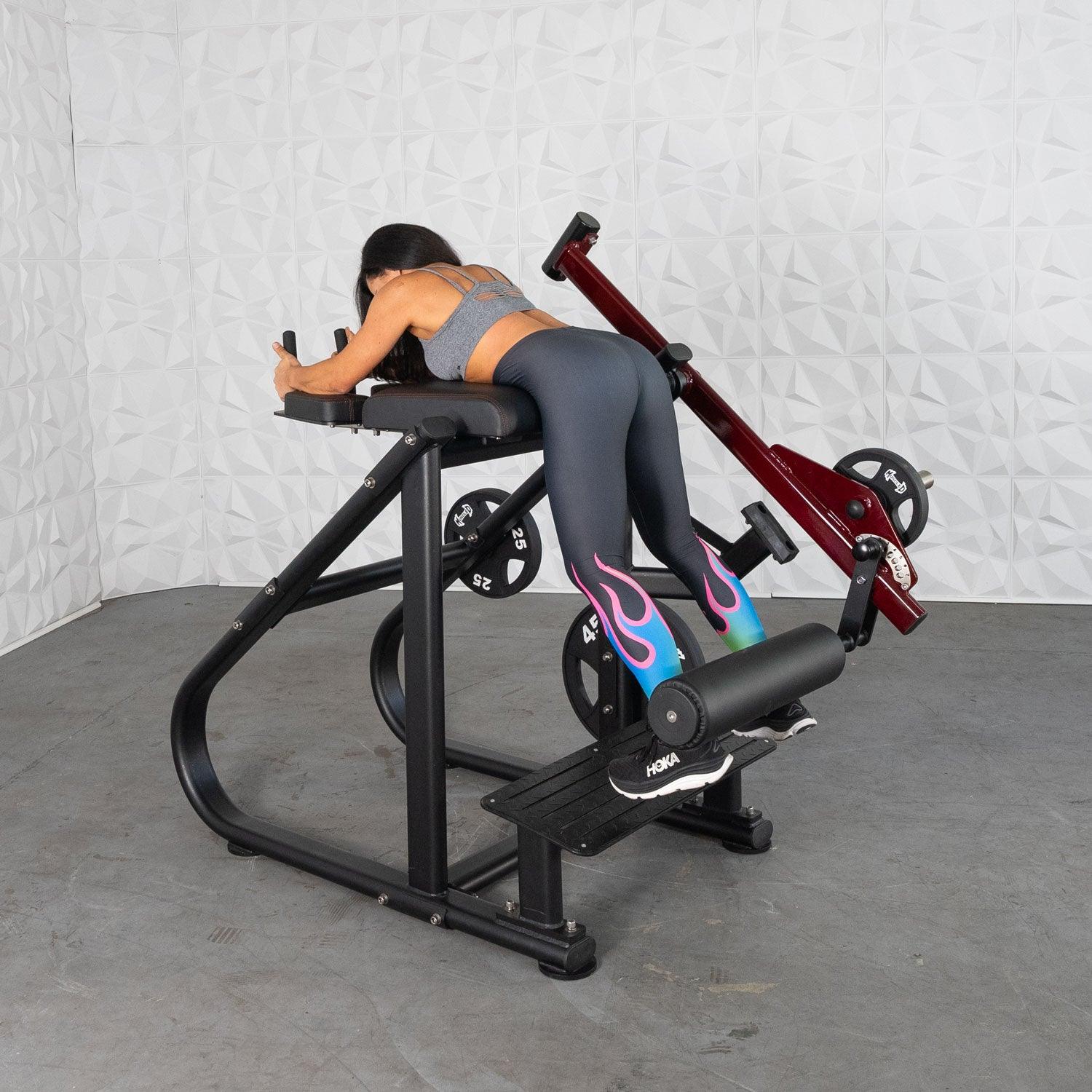 Muscle D Fitnes - Pro Strength Reverse Hyper - Adjustable Roller Pad, Plate Loaded