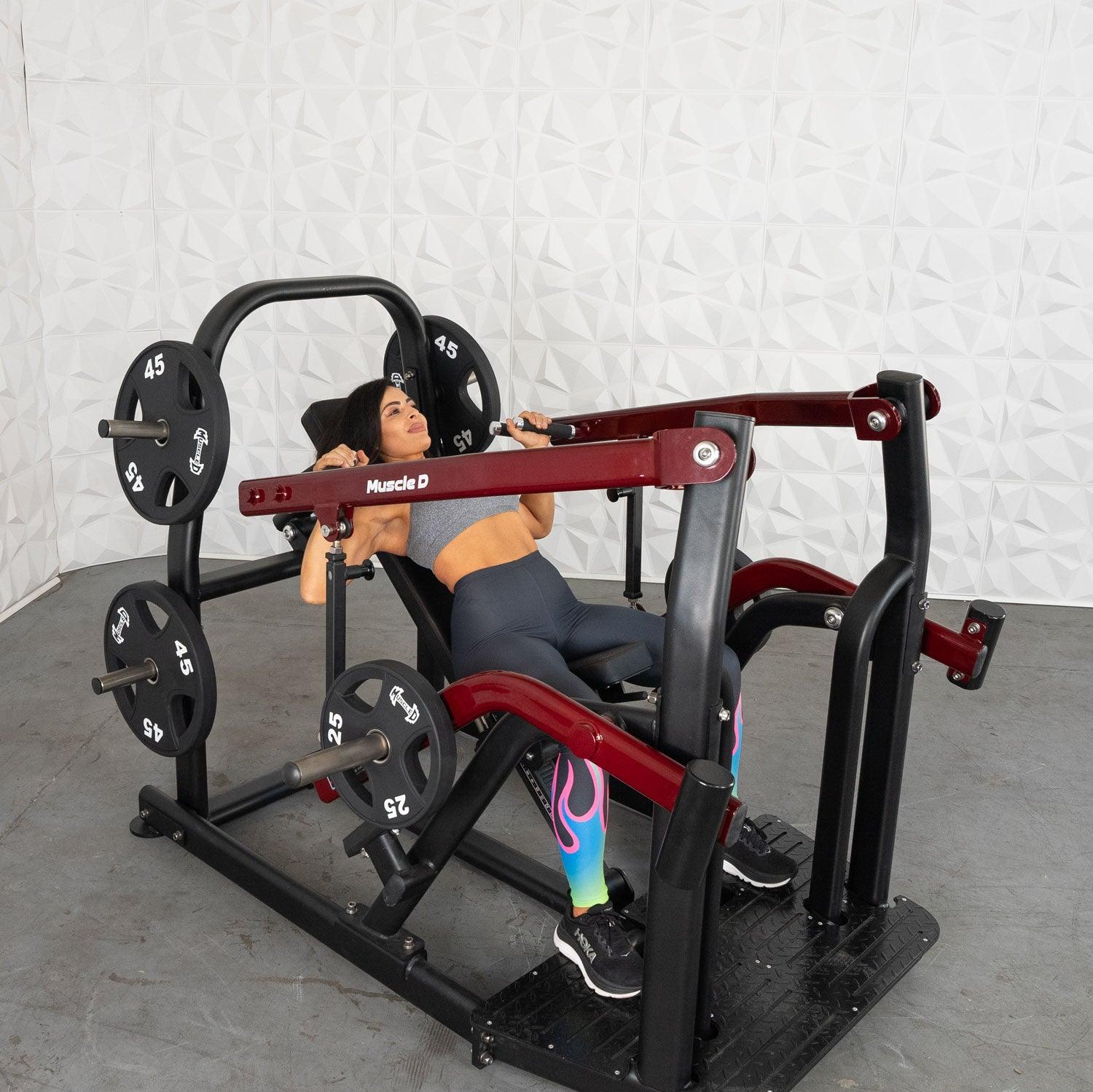 Muscle D Fitness - Pro Strength Incline Chest / Shoulder Press - Adjustable - Plate Loaded - Pec Delt Training