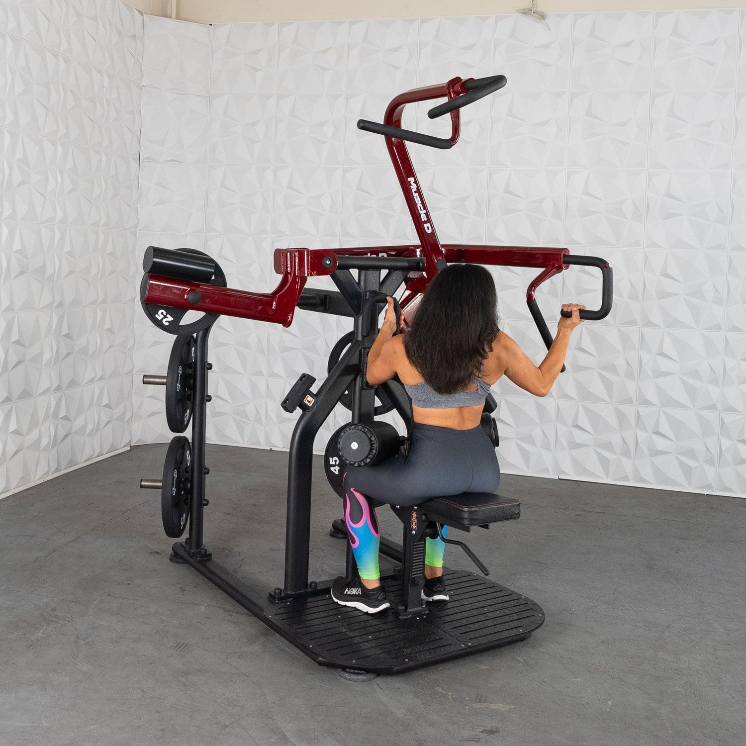 Muscle D Fitness - Pro Strength Rotary Lat Pull-Down - Premium - Adjustable - Plate Loaded - Lat Training