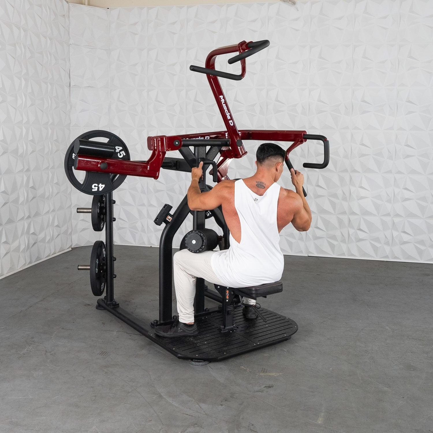 Muscle D Fitness - Pro Strength Rotary Lat Pull-Down - Premium - Adjustable - Plate Loaded - Lat Training