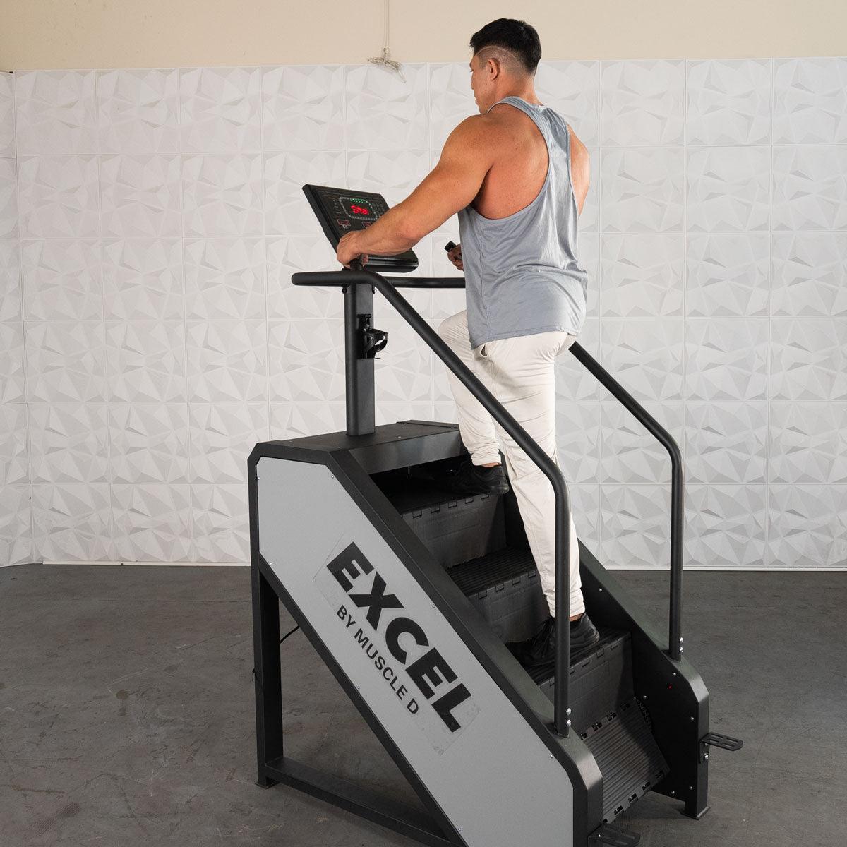 Muscle D Fitness - Light Commercial Stair Climber - Stepmill - LED Display - Heart Rate Monitor - Heavy Duty Chain Drive