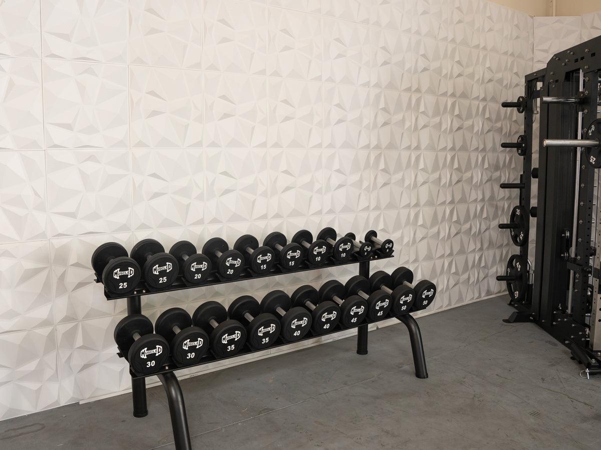 Muscle D Fitness - Pro Urethane Dumbbells - Quality Knurled Handles - Solid Design