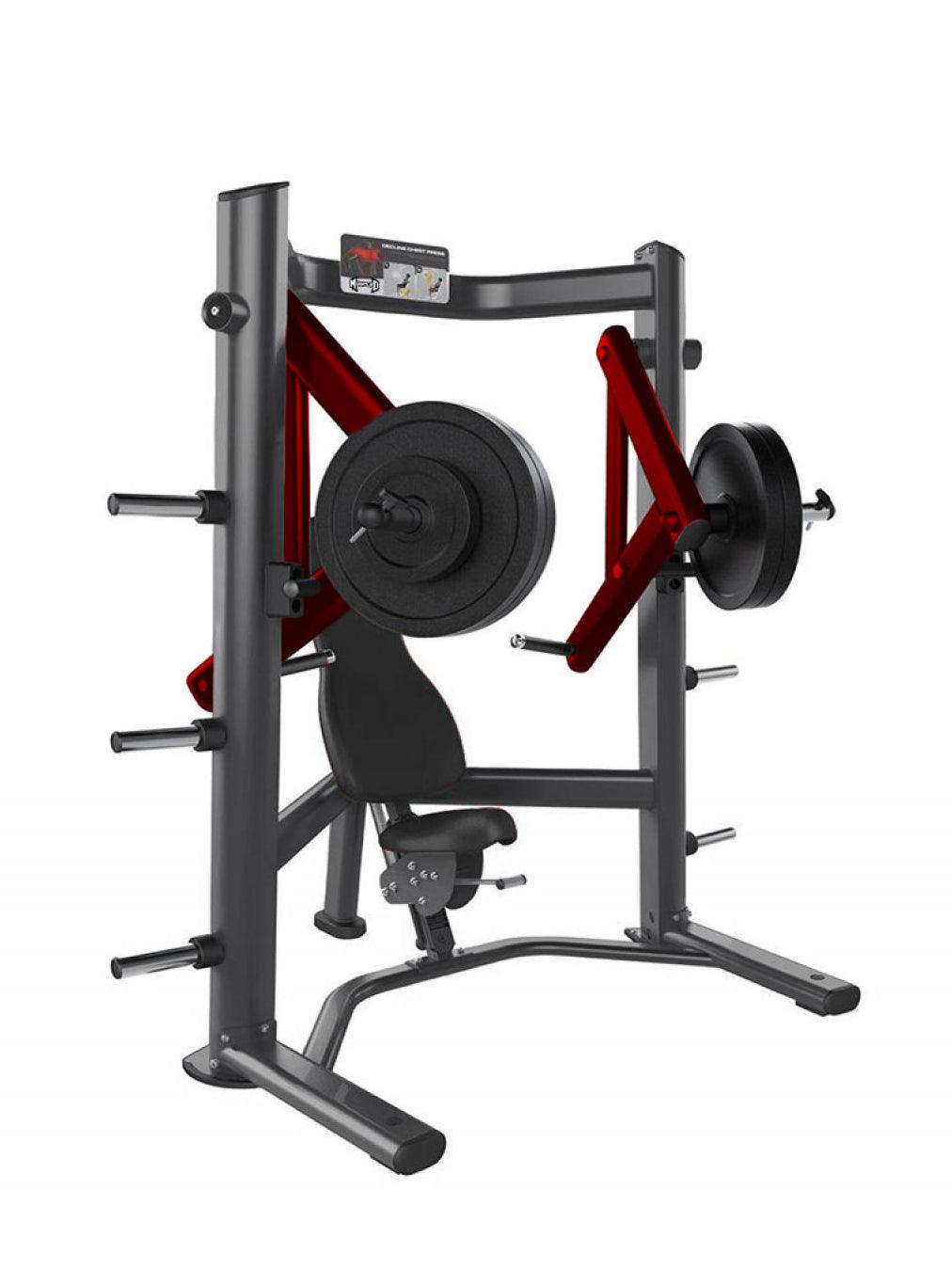 Muscle D Fitness - Elite Leverage Decline Chest Press - Commercial - Adjustable Seat - Plate Loaded