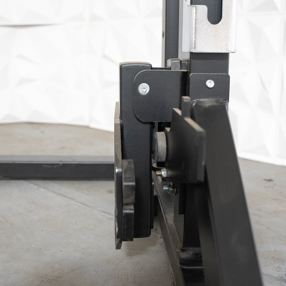 Muscle D Fitness - Deluxe Half Rack - Heavy Duty - Adjustable Safety Bars - Pull Up - Vertical Olympic Bar Storage