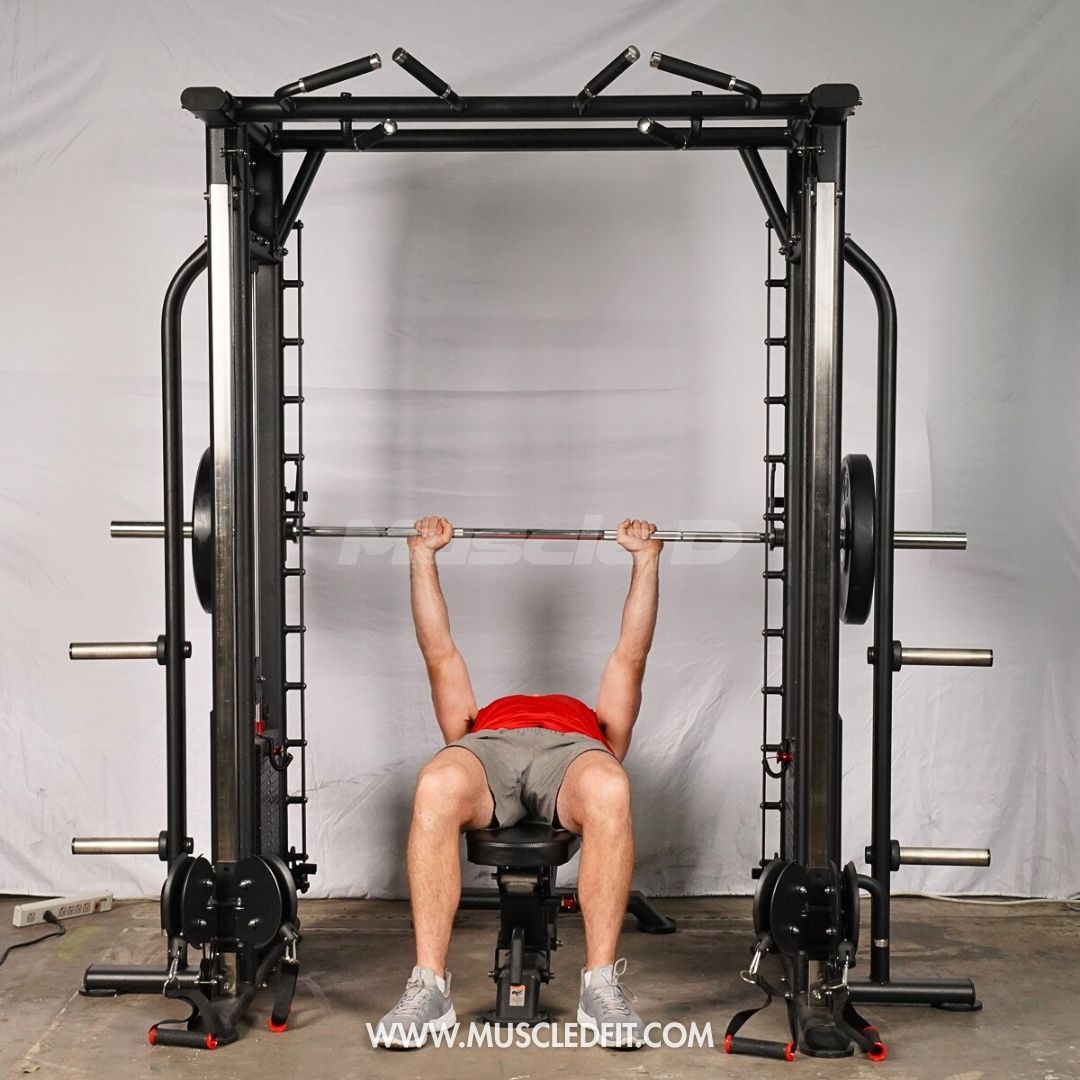 Muscle D Fitness - Dual Adjustable Pulley Smith Combo – Full Body Trainer