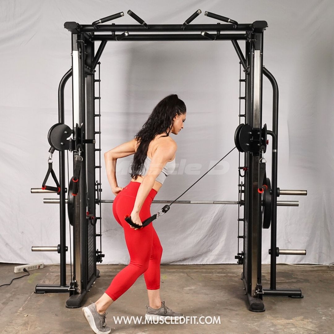 Muscle D Fitness - Dual Adjustable Pulley Smith Combo – Full Body Trainer