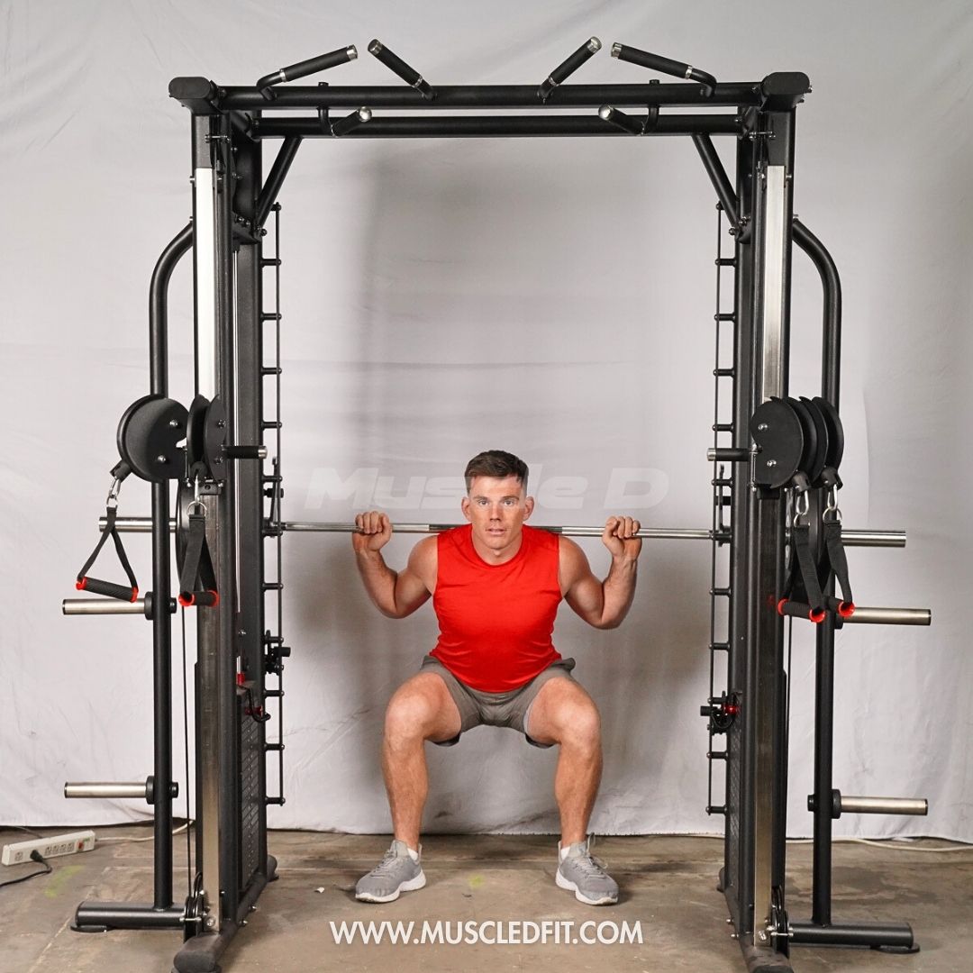 Muscle D Fitness - Dual Adjustable Pulley Smith Combo – Full Body Trainer