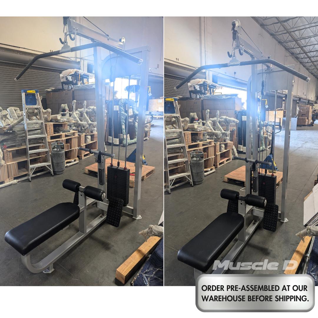 Muscle D Fitness - Dual Function Lat-Low Row Combo - Seated - Pin Selectorized - Commercial Grade