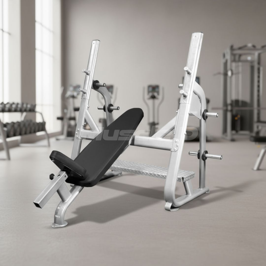 Muscle D Fitness - Elite Olympic Incline Bench - Commercial