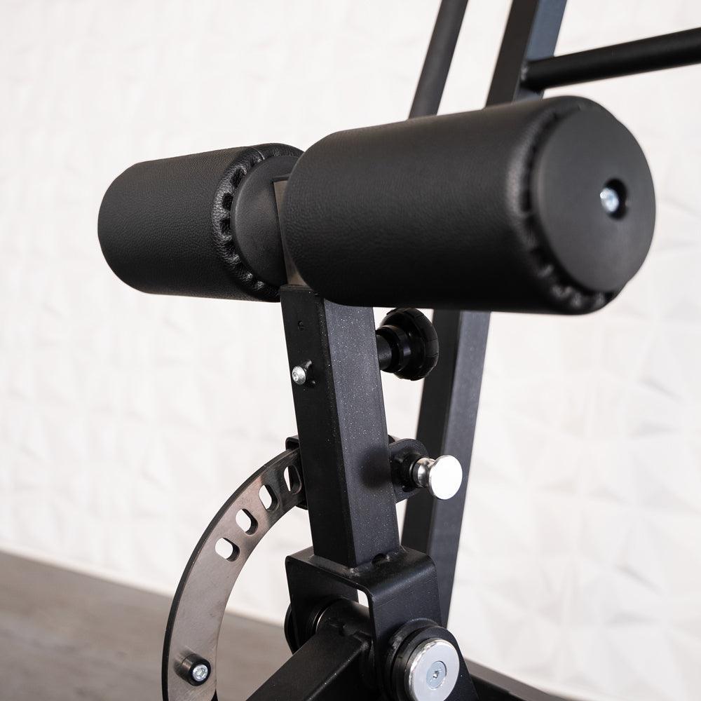 Muscle D Fitnes - Excel Standing Hip Thrust - Plate Load Extension - Band Compatible - Adjustable Pads