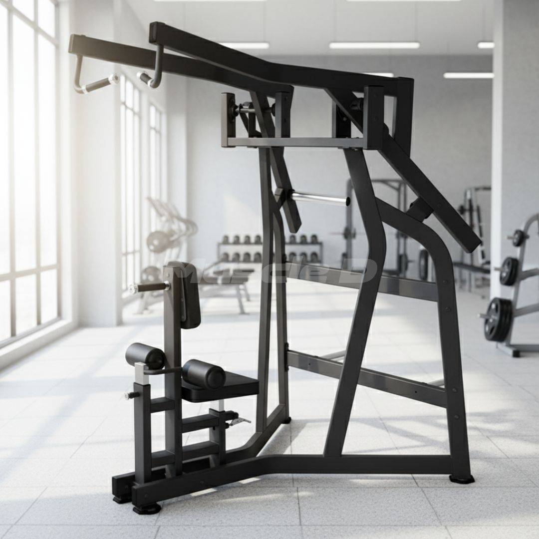 Muscle D Fitness - Excel Iso-Lateral High Row - Plate Load High Row - Gas Shock Assisted Seat Adjustment