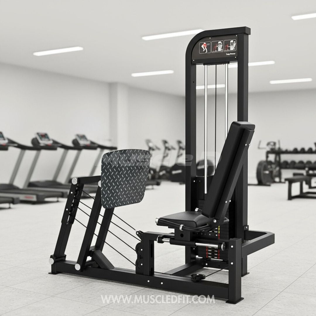 Muscle D Fitness - Excel Horizontal Leg Press - Selectorized Leg Machine - Calf Raise
