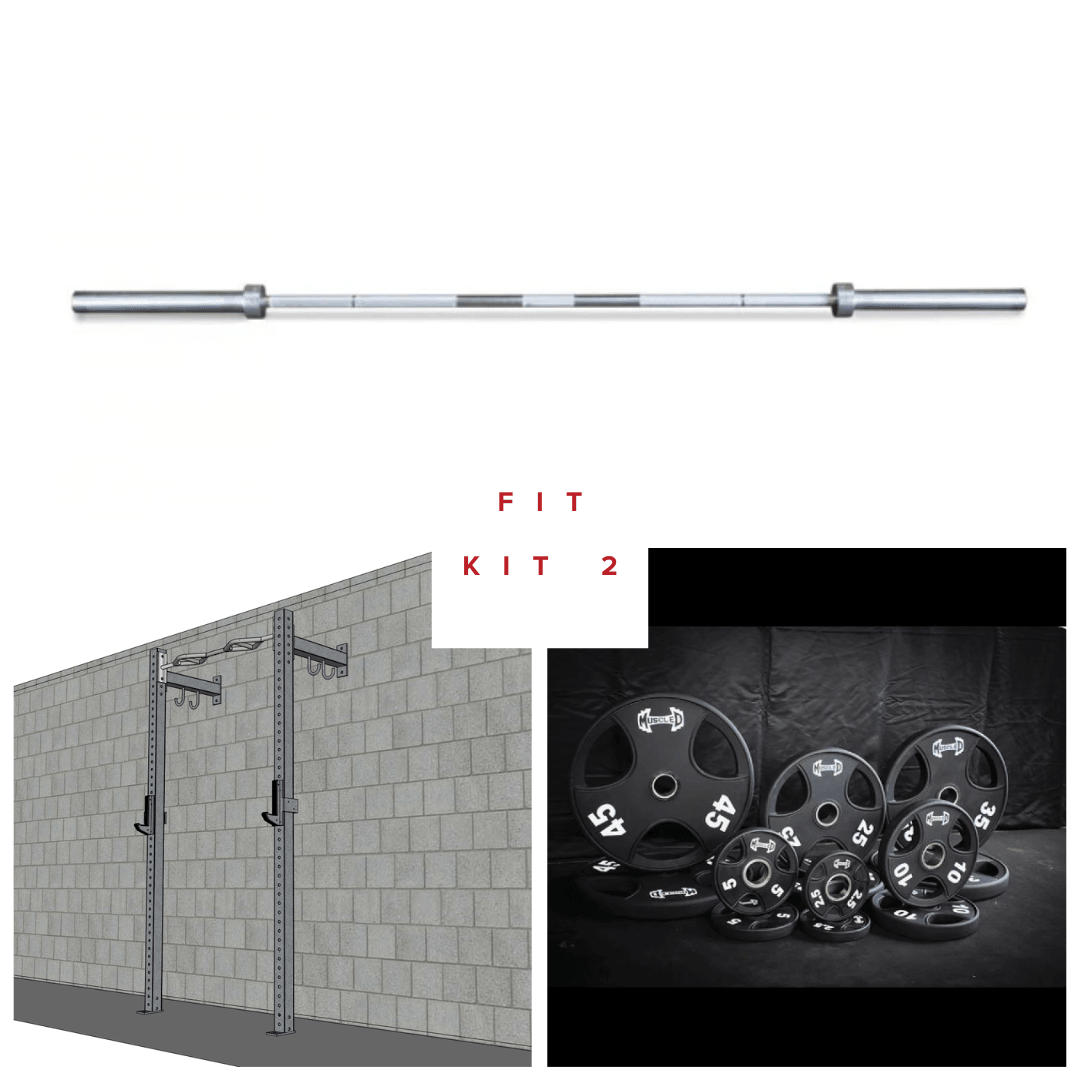 Muscle D Fitness - TGrip Commercial 4' Low Profile Wall Mount Rig Fitness Kits - 3x3 Steel - Functional Multi-Grip Pull-Up - Sandwich Style J-Hooks