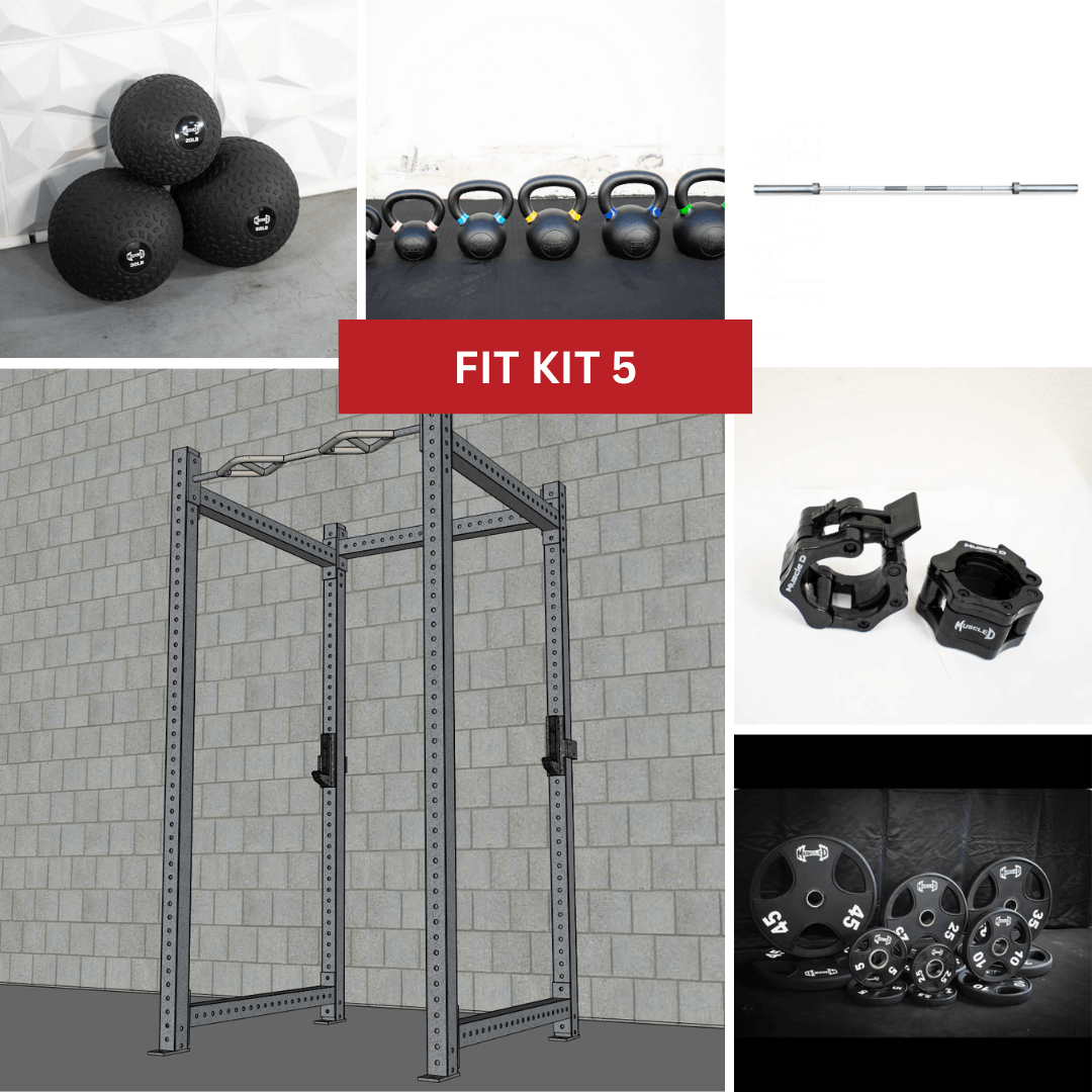 Muscle D Fitness - TGrip Commercial 4 Post Rack Complete Set - 3x3 Steel - Functional Multi-Grip Pull-Up - Sandwich Style J-Hooks