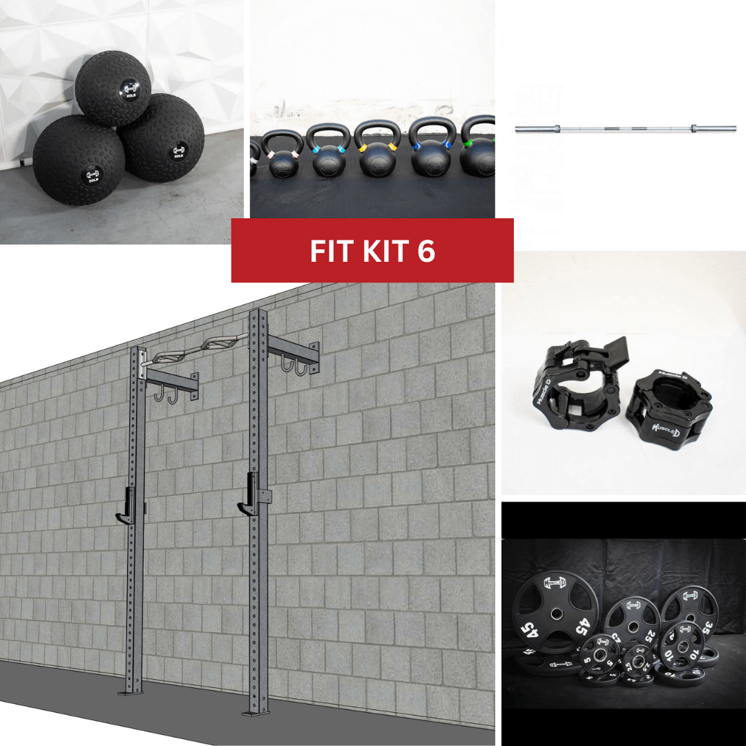 Muscle D Fitness - TGrip Commercial 4' Low Profile Wall Mount Rig Fitness Kits - 3x3 Steel - Functional Multi-Grip Pull-Up - Sandwich Style J-Hooks