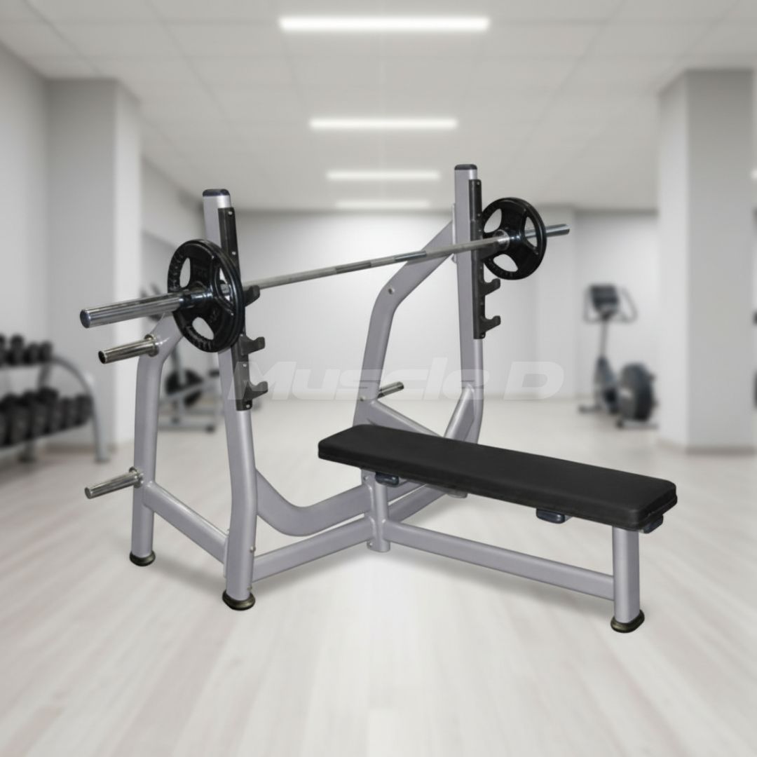 Muscle D Fitness - Flat Bench - Olympic - 11 Gauge Steel - Commercial Upholstery