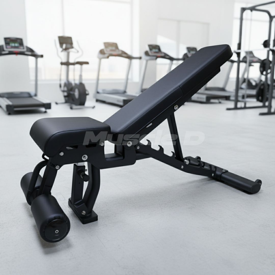 Muscle D Fitness - Flat Incline Decline Bench - 11 Gauge Steel - Commercial Upholstery - Decline Abdominal Trainer