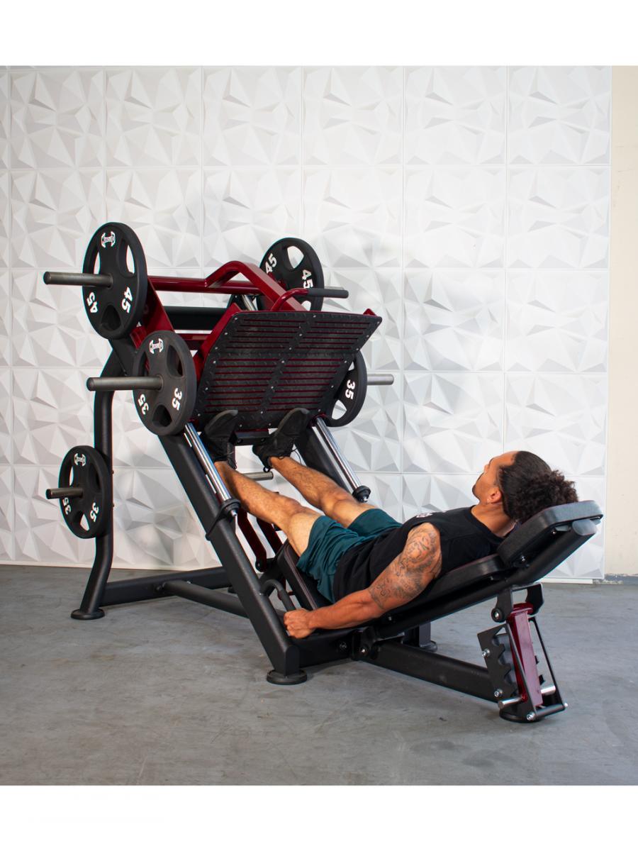 Muscle D Fitness - Pro Strength Linear Bearing Leg Press - Adjustable Back Pad - Plate Loaded