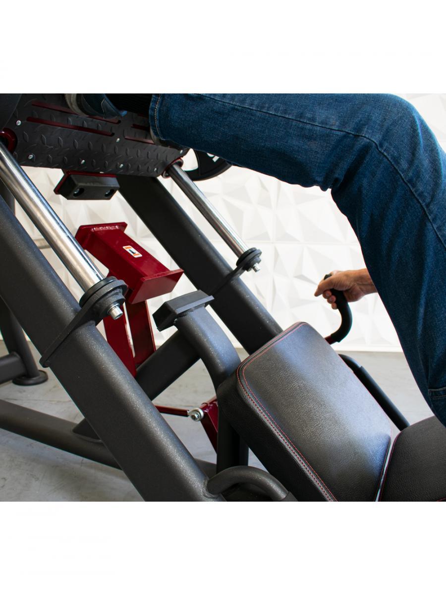 Muscle D Fitness - Pro Strength Linear Bearing Leg Press - Adjustable Back Pad - Plate Loaded