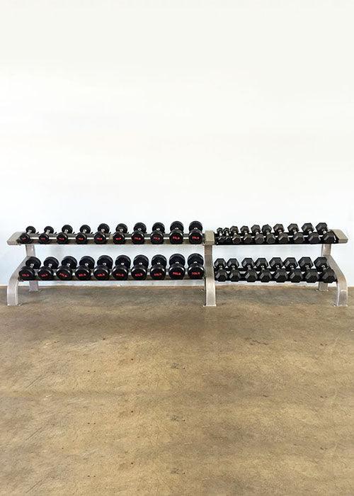 Muscle D Fitness - Three Tier 15 Pairs Dumbbell Rack - Commercial Grade 3 Tier Dummbbell Rack