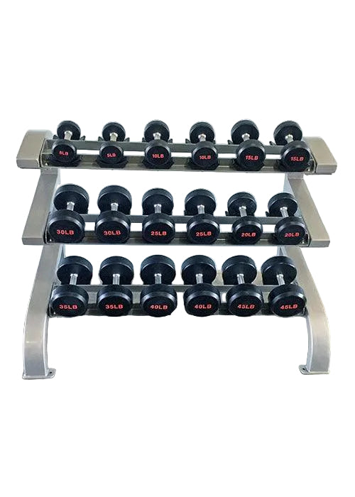 Muscle D Fitness - Three Tier 9 Pairs Dumbbell Rack - Commercial Grade 3 Tier Dumbbell Rack
