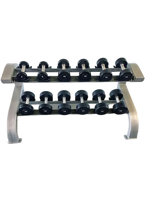 Muscle D Fitness - Two Tier 6 Pairs Dumbbell Rack - Durable 2 Tier 6 Pair Dumbbell Rack