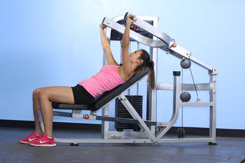 Muscle D Fitness - Dual Function Multi Press Combo - Adjustable - Multi-Position - Pin Selectorized - Chest - Shoulder - Triceps Press