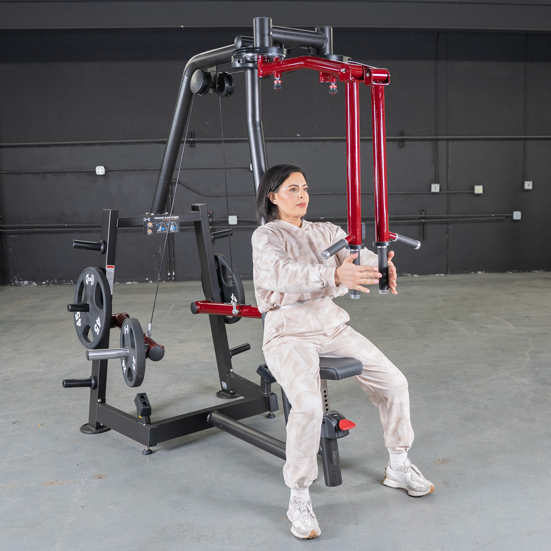 Muscle D Fitness - Power Leverage V2 Seated Pec Fly - Rear Delt Combo - Plate Loaded - Weight Storage Included